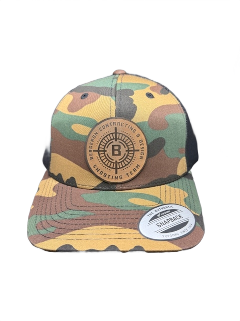 Team Bergeron 6 Panel Woodland Camo Leather Patch