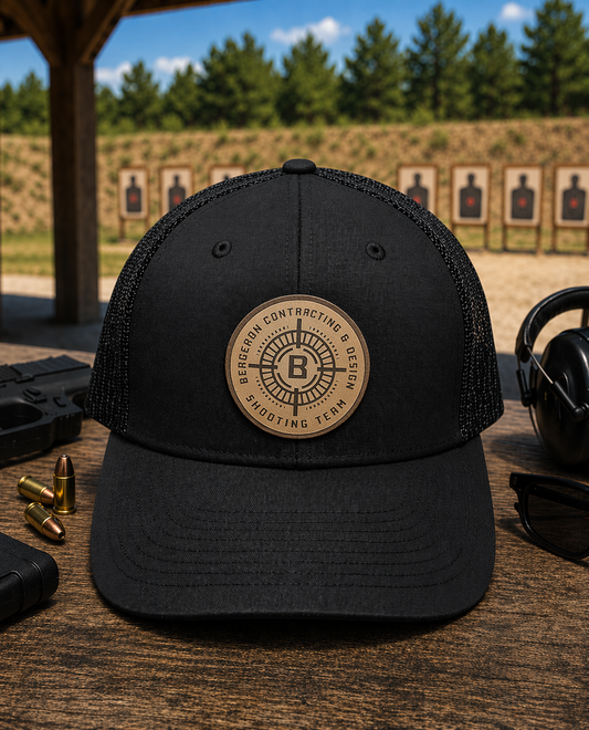Bergeron Shooting Team Black 6 Panel Trucker Hat