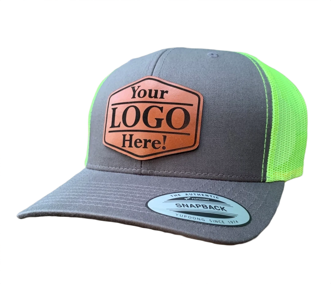 6 Panel Mesh Hat With Leather Patch