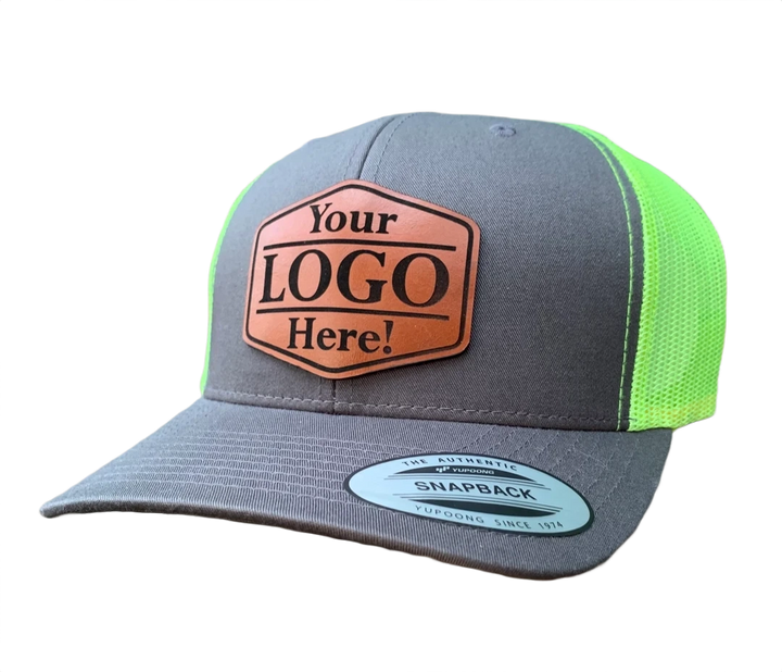 6 Panel Mesh Hat With Leather Patch