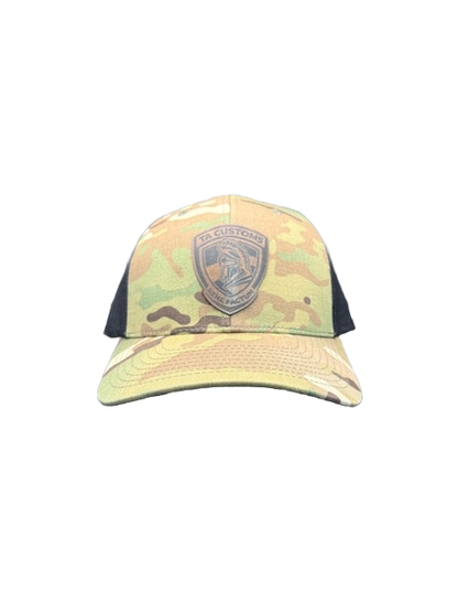 Camo 6 Panel Mesh Hat With Leather Patch