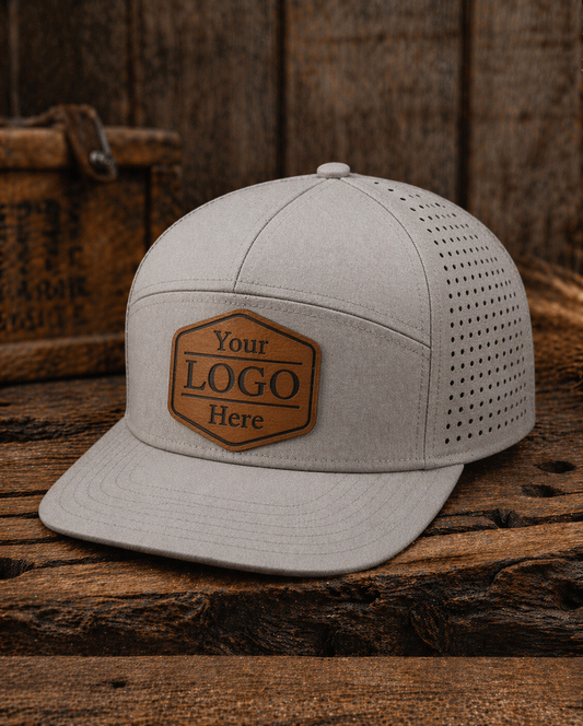 7 Panel Perforated Hat With Leather