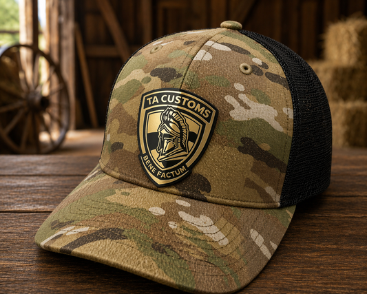 Camo 6 Panel Mesh Hat With Acrylic Patch