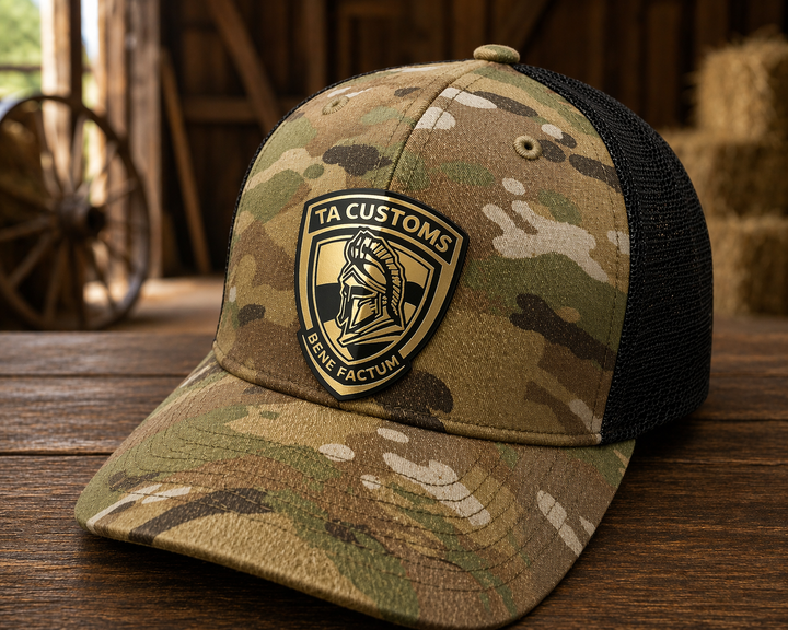 Camo 6 Panel Mesh Hat With Acrylic Patch