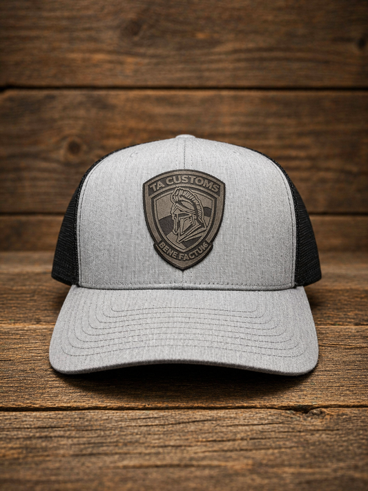 6 Panel Mesh Hat With Leather Patch