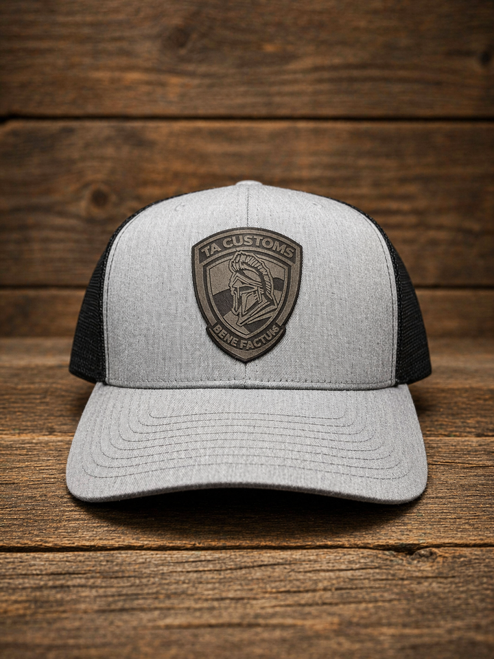 6 Panel Mesh Hat With Leather Patch