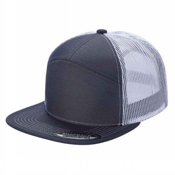 7 Panel Mesh Hat With Leather