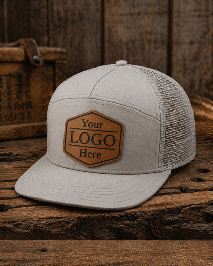 7 Panel Mesh Hat With Leather