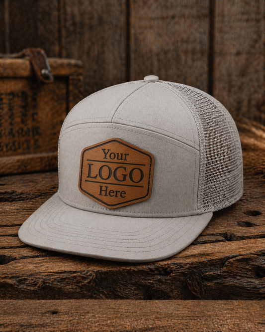7 Panel Mesh Hat With Leather