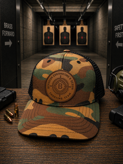 Team Bergeron 6 Panel Woodland Camo Leather Patch