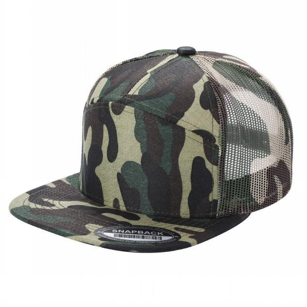7 Panel Mesh Hat With Leather