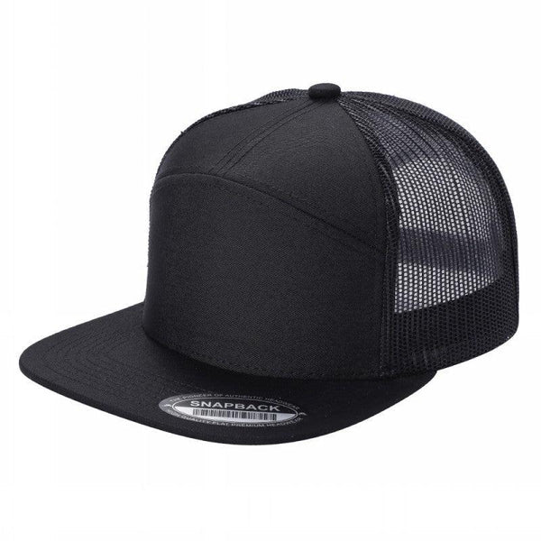 7 Panel Mesh Hat With Leather