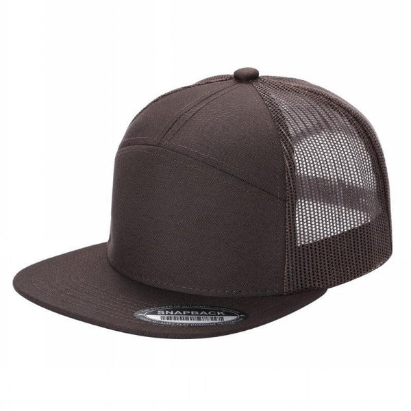 7 Panel Mesh Hat With Leather