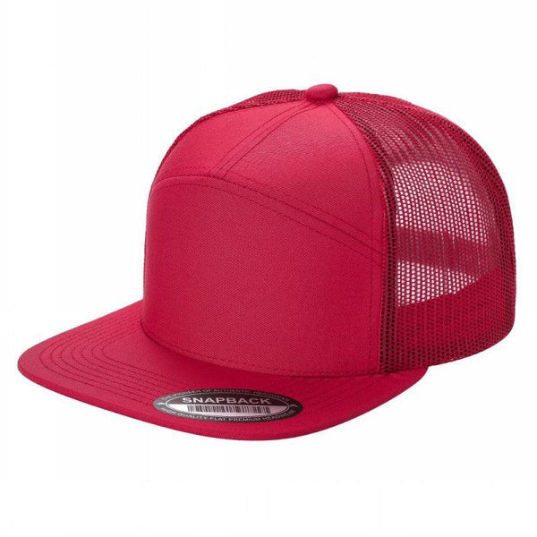 7 Panel Mesh Hat With Leather
