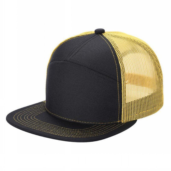 7 Panel Mesh Hat With Leather