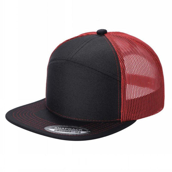 7 Panel Mesh Hat With Leather