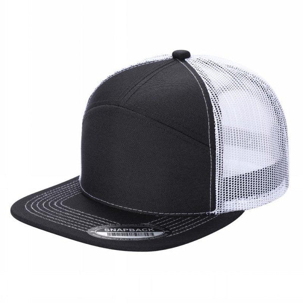 7 Panel Mesh Hat With Leather