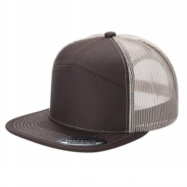 7 Panel Mesh Hat With Leather