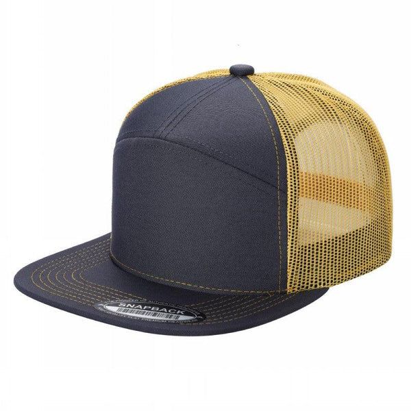 7 Panel Mesh Hat With Leather