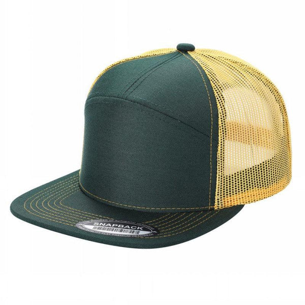 7 Panel Mesh Hat With Leather