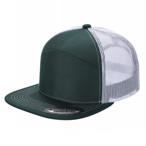7 Panel Mesh Hat With Leather