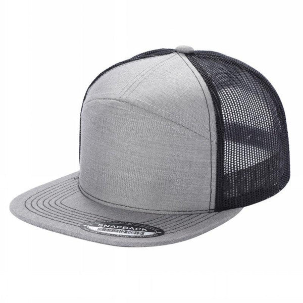 7 Panel Mesh Hat With Leather