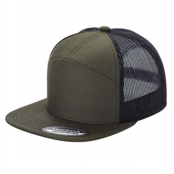 7 Panel Mesh Hat With Leather