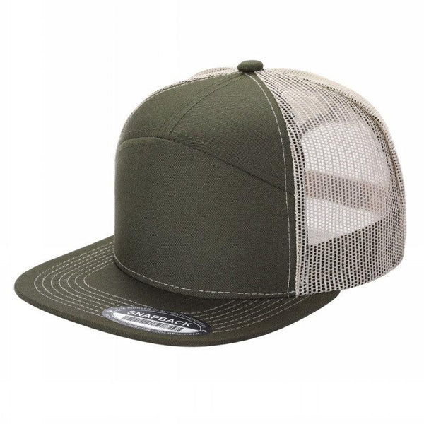 7 Panel Mesh Hat With Leather