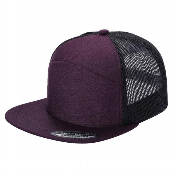 7 Panel Mesh Hat With Leather