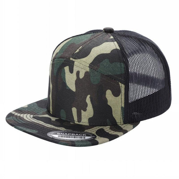 7 Panel Mesh Hat With Leather
