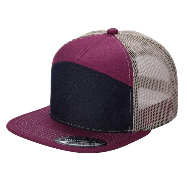 7 Panel Mesh Hat With Leather