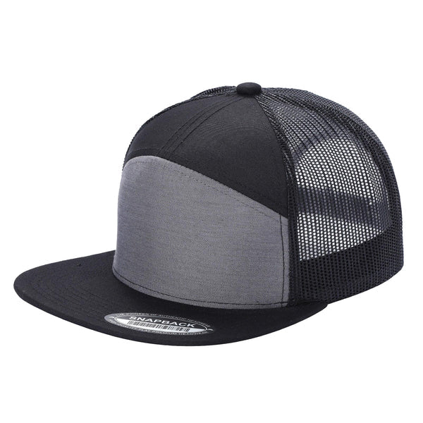 7 Panel Mesh Hat With Leather
