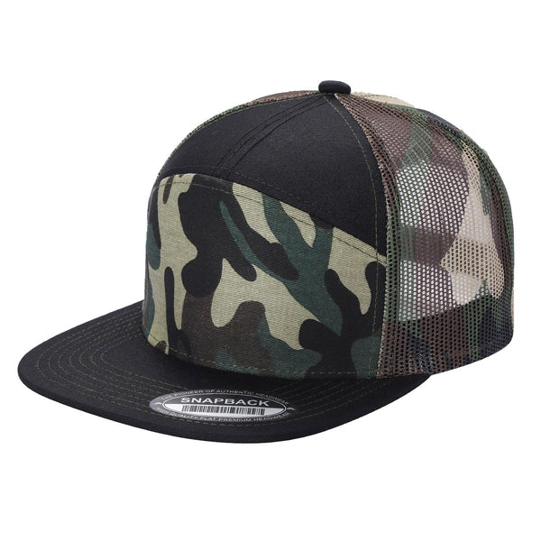 7 Panel Mesh Hat With Leather