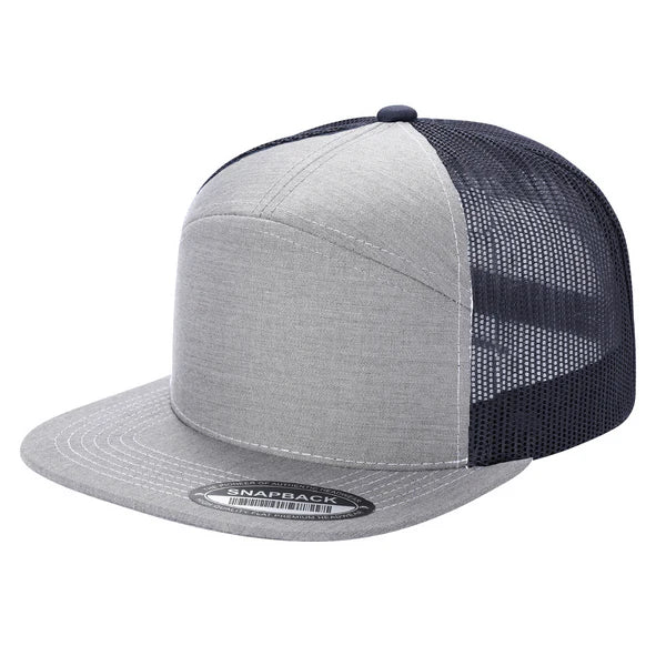 7 Panel Mesh Hat With Leather