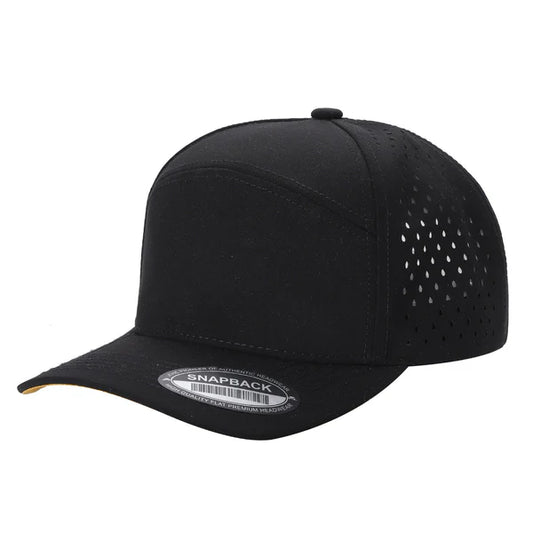 7 Panel Perforated Hat With Leather