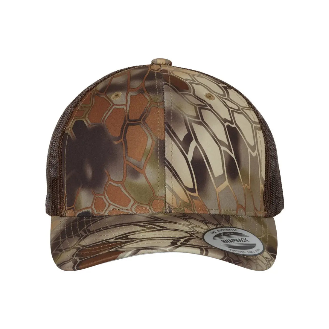 Camo 6 Panel Mesh Hat With Leather Patch