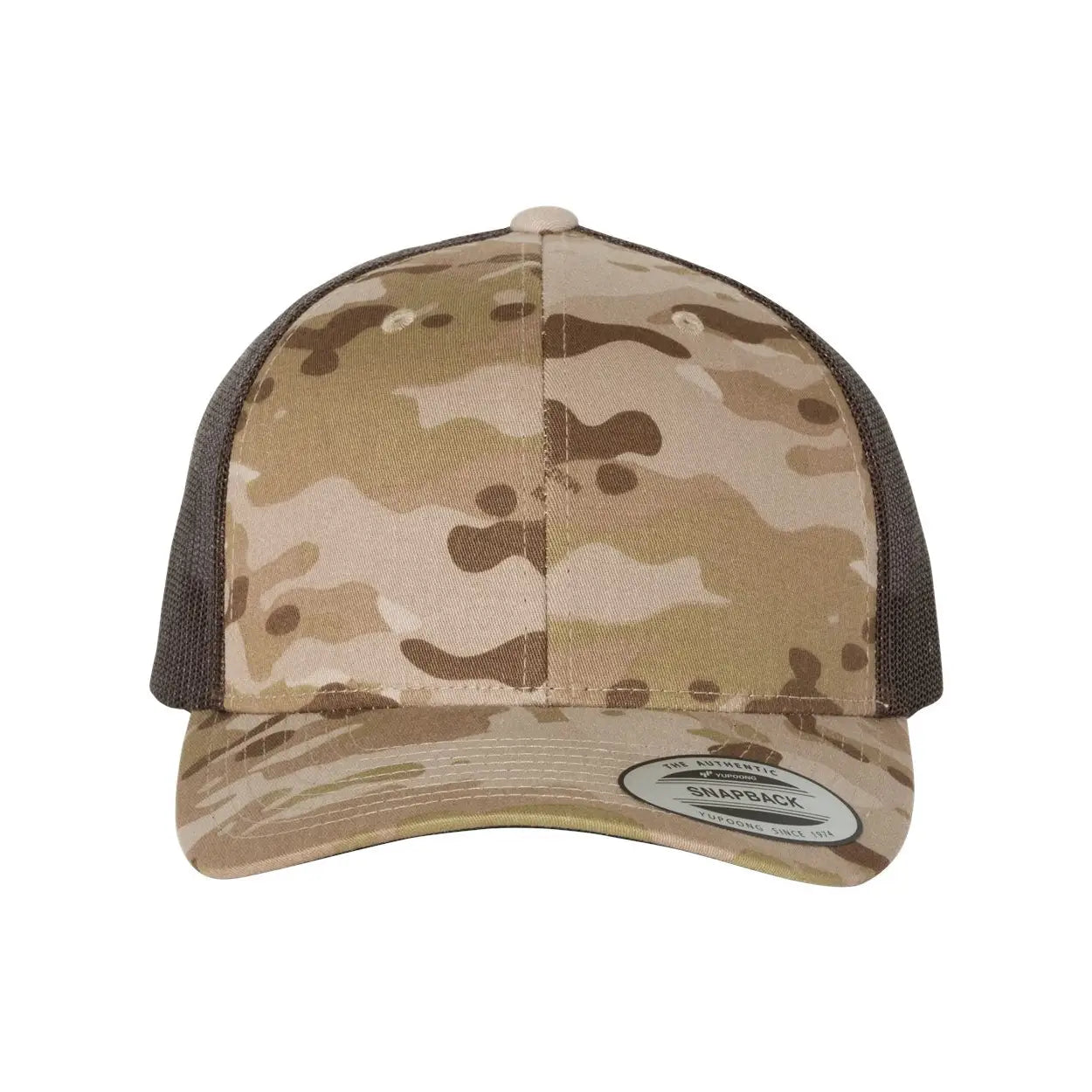 Camo Trucker Hat With Leather Patch