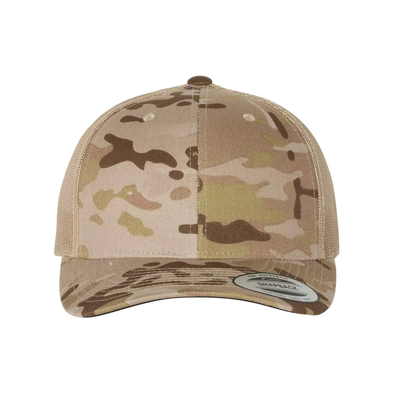 Camo 6 Panel Mesh Hat With Leather Patch