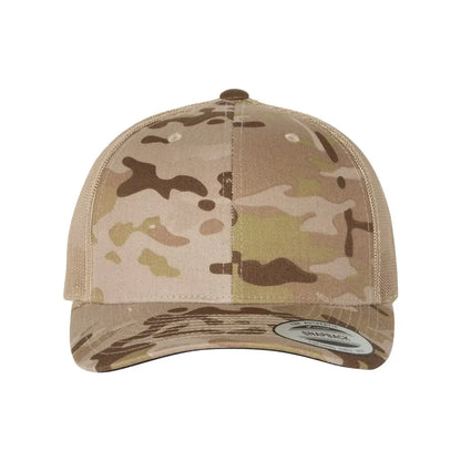 Camo Trucker Hat With Leather Patch