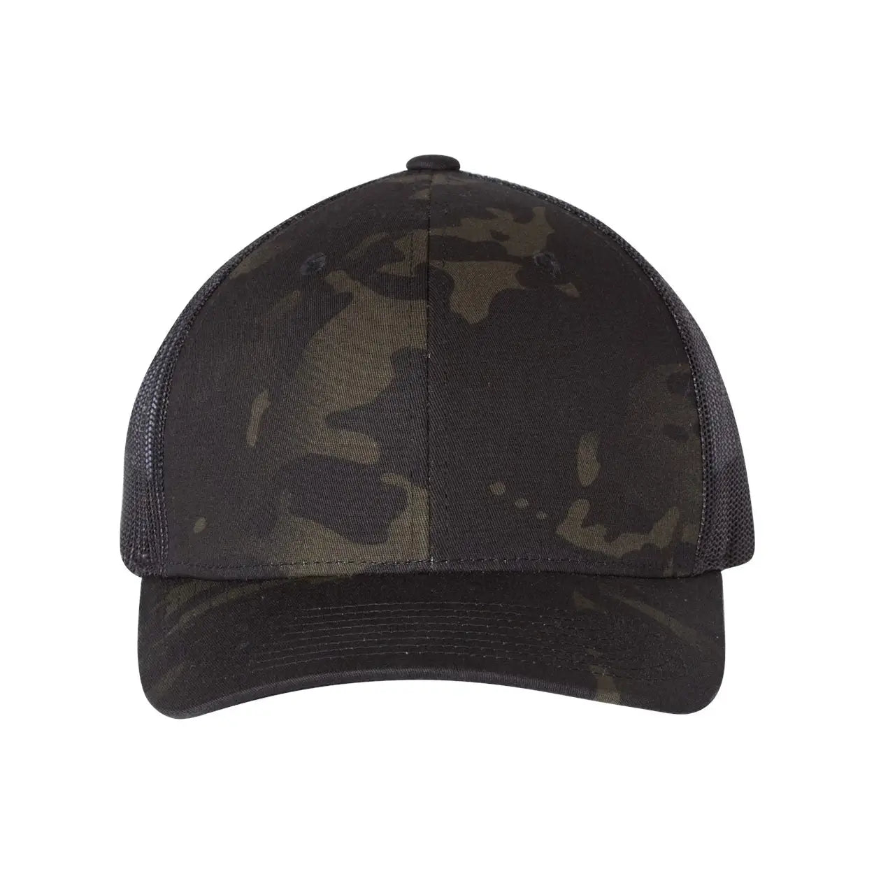Camo Trucker Hat With Leather Patch