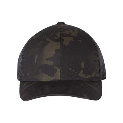 Camo Trucker Hat With Leather Patch