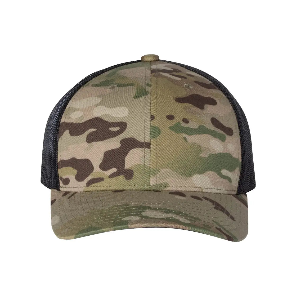 Camo Trucker Hat With Leather Patch