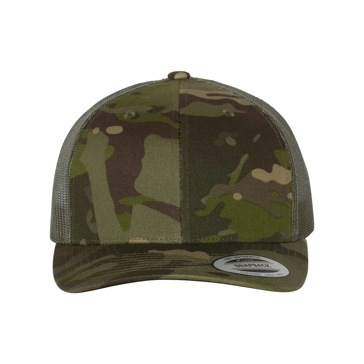Camo Trucker Hat With Leather Patch