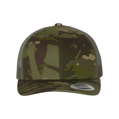 Camo Trucker Hat With Leather Patch