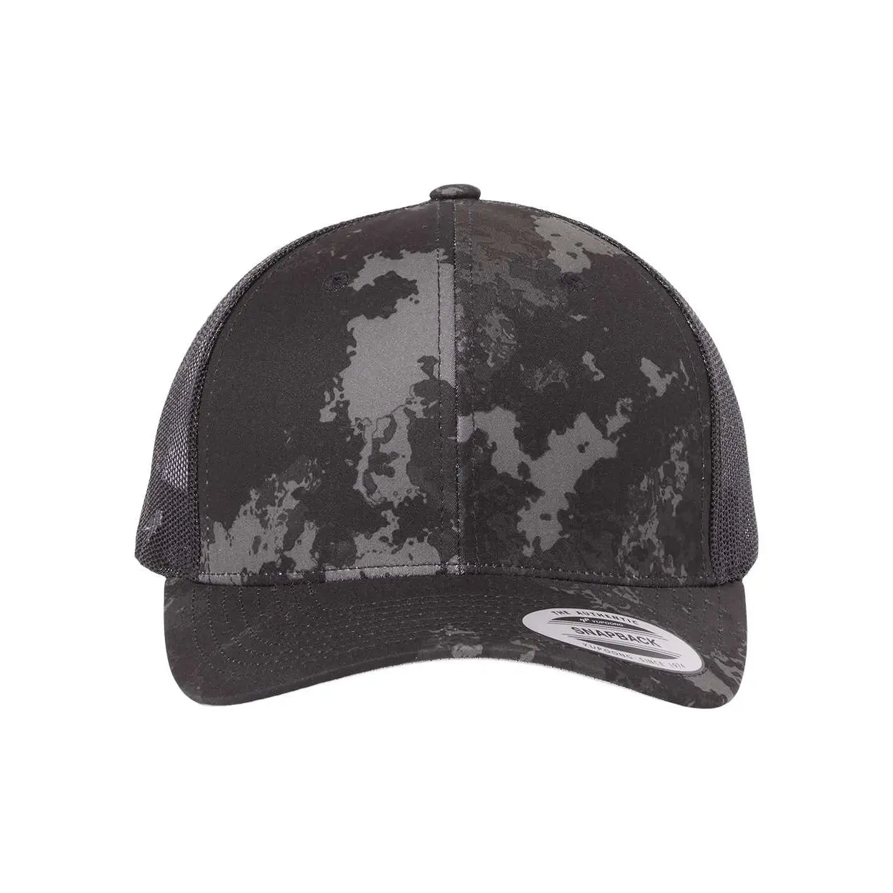 Camo 6 Panel Mesh Hat With Leather Patch